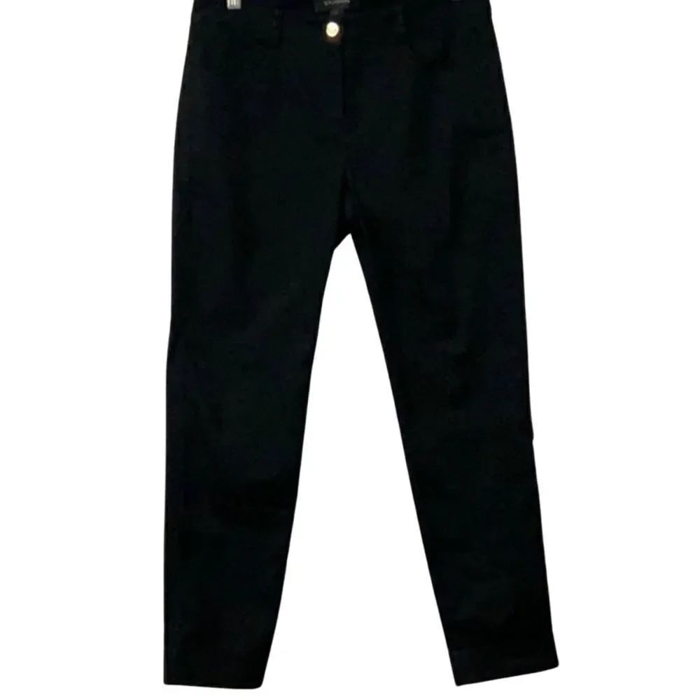 St. John Black Cuffed Skinny Jeans Stretch Sz 4 Made in USA